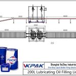 Automatic 200L Lubricating Oil Filling Line Linha de enchimento automática de óleo lubrificante 200L