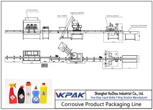 Linha de enchimento automática de produtos corrosivos