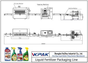 Linha de enchimento automática de fertilizantes líquidos